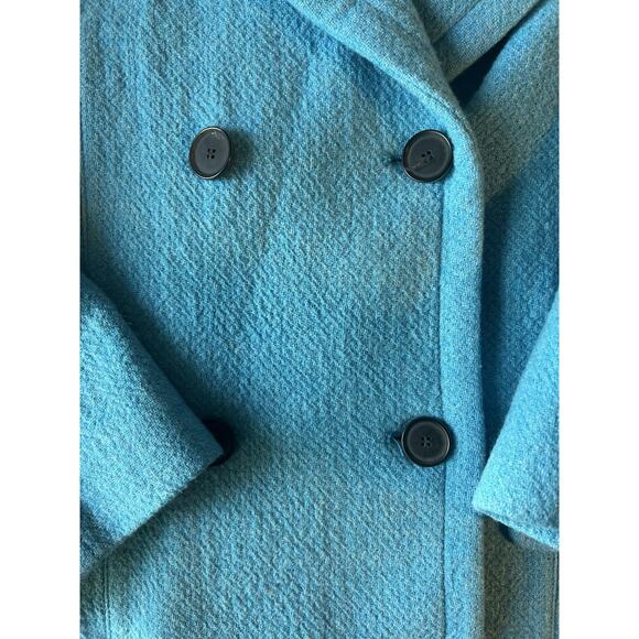 ZARA Women’s Turquoise Wool Blend Peacoat - Size M - Picture 2 of 3